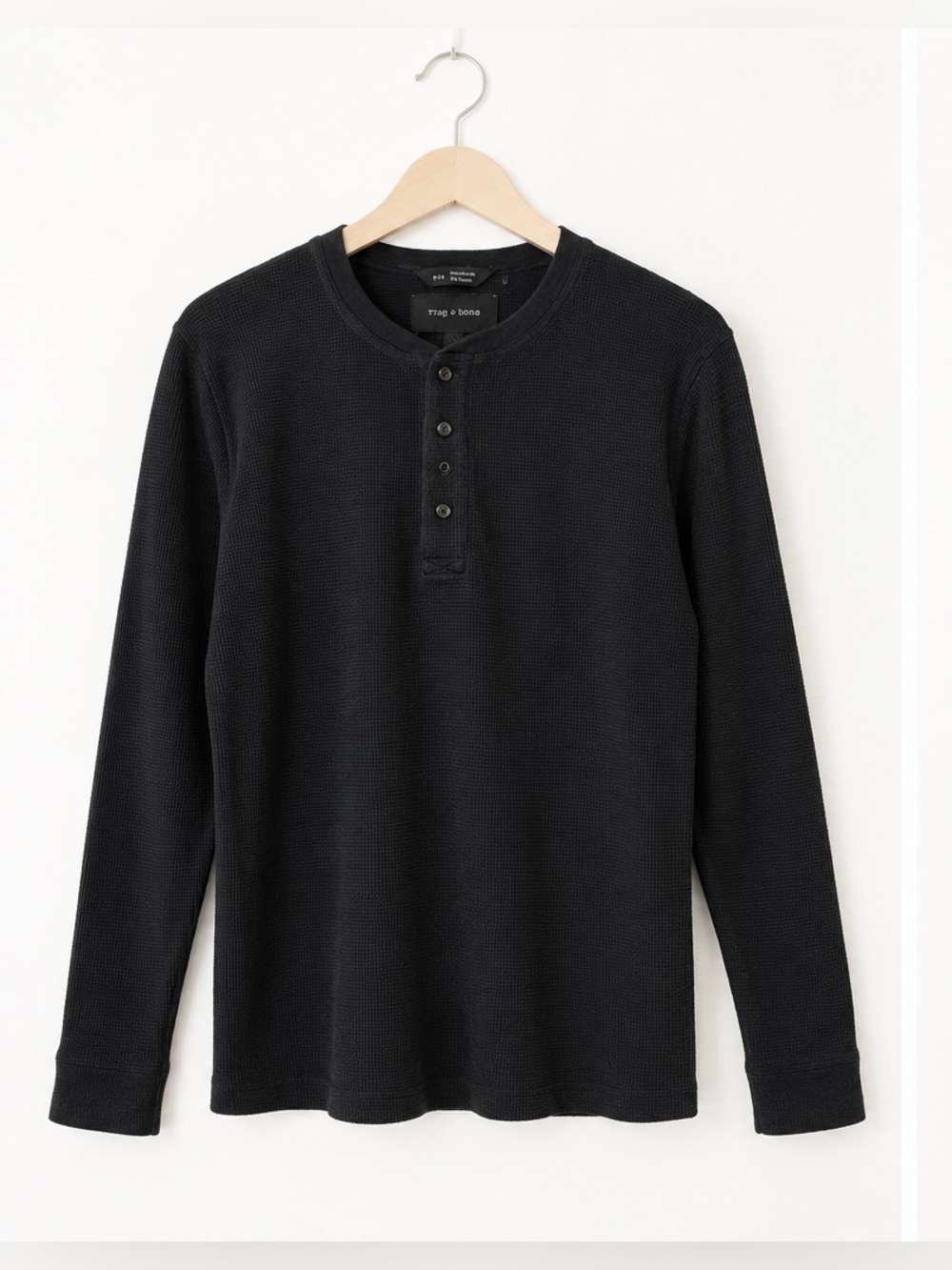 Wings + Horns Black Long-Sleeve Henley